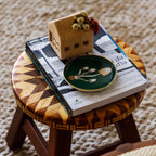 Prato Porcelana Verde Cogumelo Dourado - Fancy