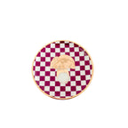Prato Porcelana Xadrez Purpura Cogumelo Dourado - Fancy
