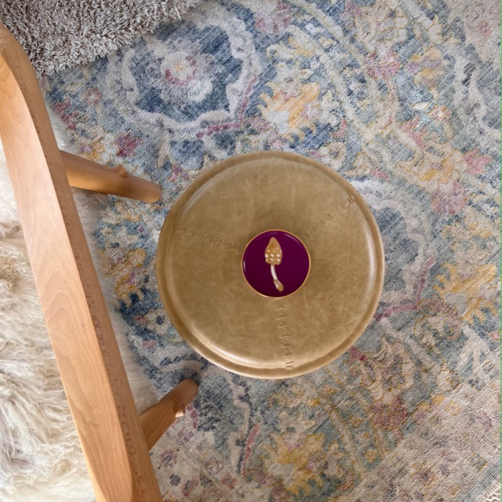Prato Porcelana Purpura Cogumelo Dourado - Fancy