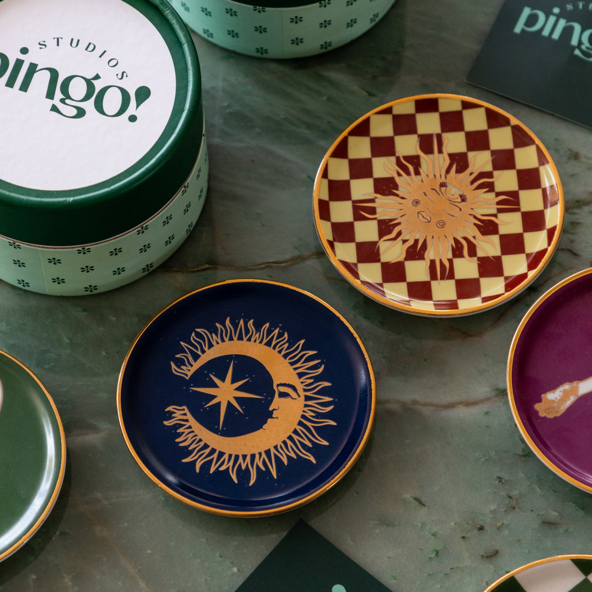 Sol & Lua - Dupla Pratos Porcelana Pequenos Decorados