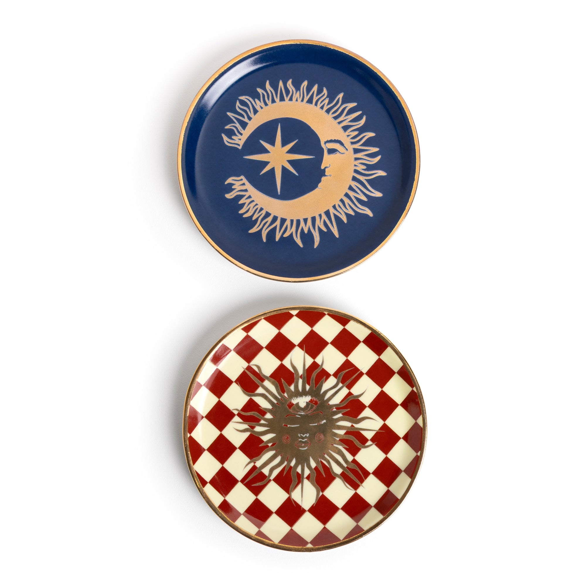 Sol & Lua - Dupla Pratos Porcelana Pequenos Decorados