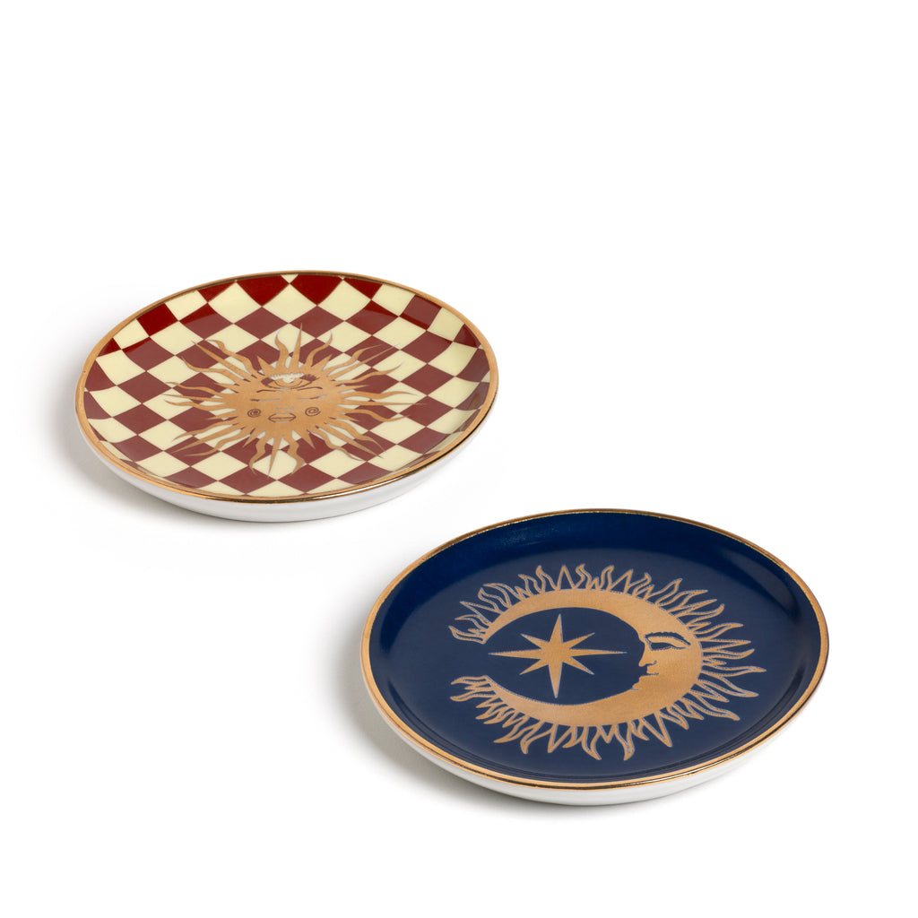 Sol & Lua - Dupla Pratos Porcelana Pequenos Decorados