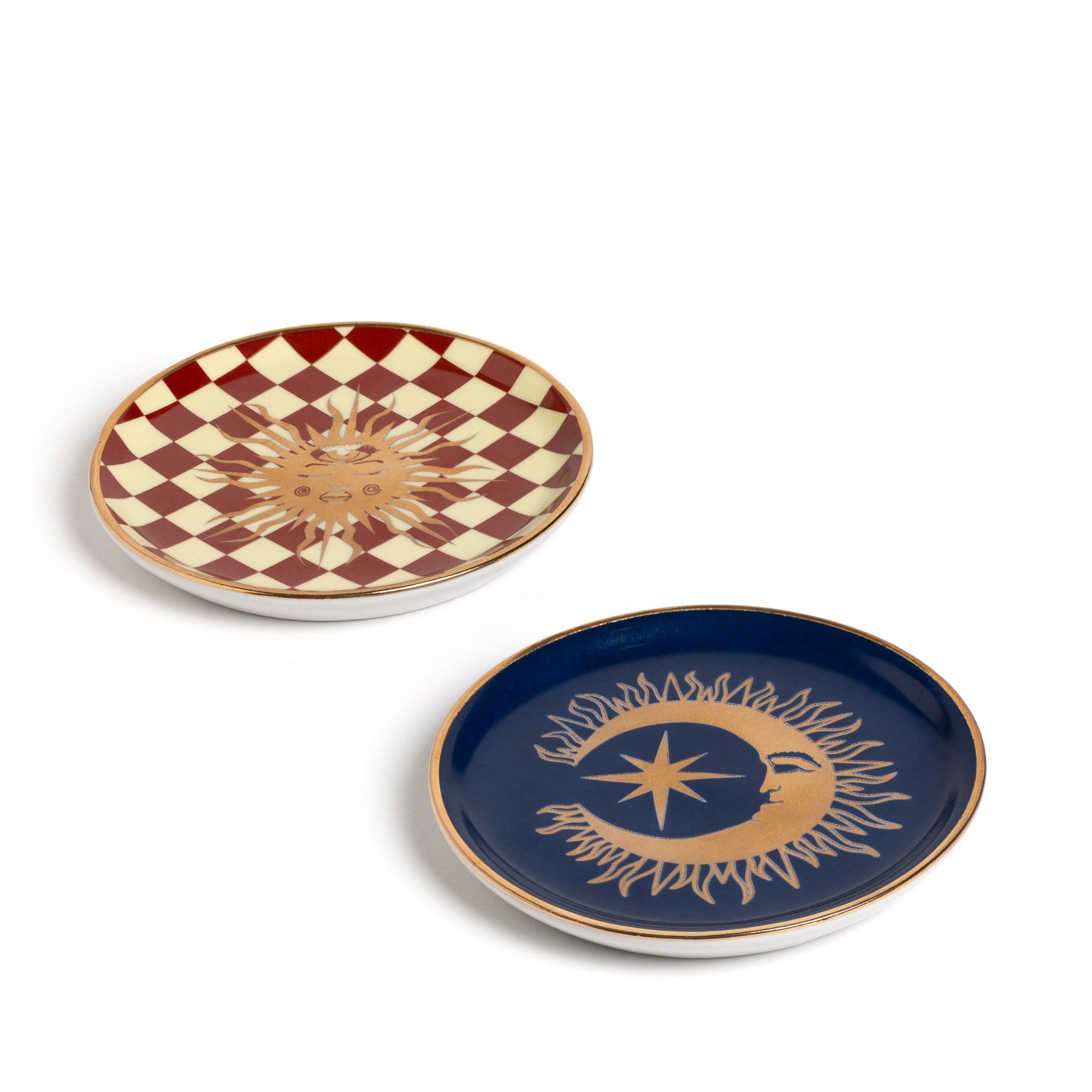 Sol & Lua - Dupla Pratos Porcelana Pequenos Decorados